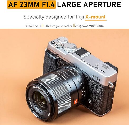 فيلتروكس عدسة اكس ماونت 23 ملم f/1.4 التركيز التلقائي F1.4 بفتحة كبيرة APS-C لكاميرا فوجي فيلم اكس ماونت X-T3 X-H1 X20 T30 X-T20 X-T100 X-Pro2 اسود in Kuwait