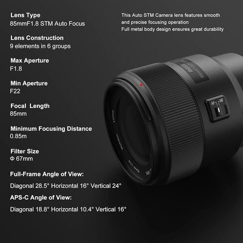 Meike 85mm F1.8 Auto Focus Medium Telephoto STM Stepping Motor Full Frame Portrait Lens Compatible with Nikon Z Mount Cameras Z50, Z5, Z6, Z7, Z6II, Z7II, Z9, Z30, Z fc in Saudi Arabia
