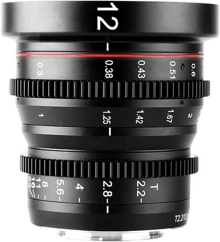 Meike 12mm T2.2 Manual Focus Wide Angle Fixed Cinema Lens for M43 Micro Four Thirds MFT Mount Cameras BMPCC 4K ZCAM E2 in Saudi Arabia