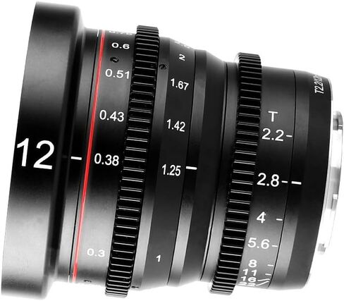 Meike 12mm T2.2 Manual Focus Wide Angle Fixed Cinema Lens for M43 Micro Four Thirds MFT Mount Cameras BMPCC 4K ZCAM E2 in Saudi Arabia