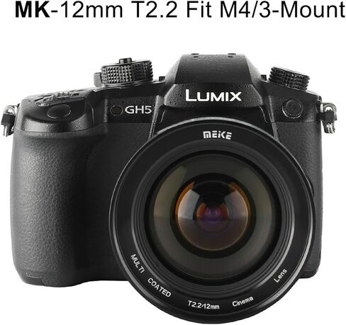 Meike 12mm T2.2 Manual Focus Wide Angle Fixed Cinema Lens for M43 Micro Four Thirds MFT Mount Cameras BMPCC 4K ZCAM E2 in Saudi Arabia