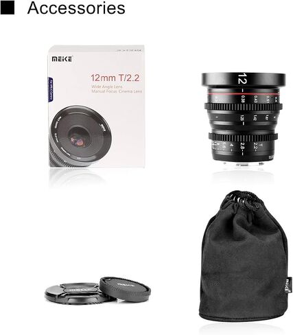 Meike 12mm T2.2 Manual Focus Wide Angle Fixed Cinema Lens for M43 Micro Four Thirds MFT Mount Cameras BMPCC 4K ZCAM E2 in Saudi Arabia