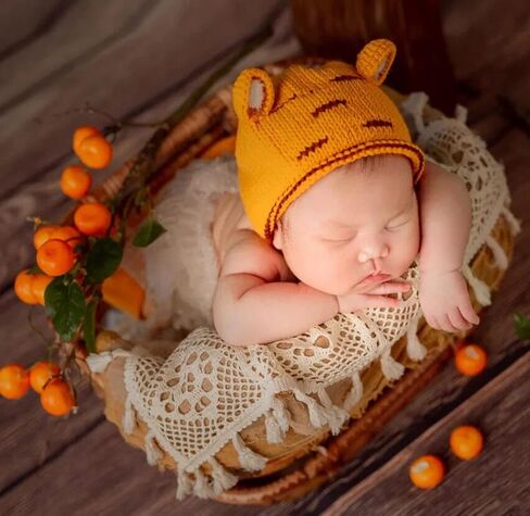 Honra Baby Photoshoots Props Blanket Newborn Photography Crochet Rug Photo Posing Layer Vintage (Cream E) in Saudi Arabia