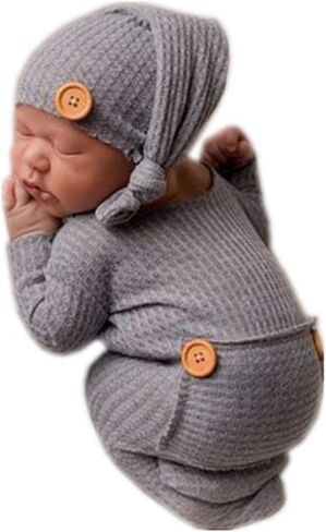 Newborn Photoshoot Outfits Props - 2 Pack Baby Boy Girl Photo Props in Saudi Arabia