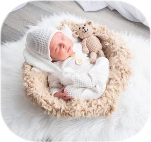 Newborn Photoshoot Outfits Props - 2 Pack Baby Boy Girl Photo Props in Kuwait