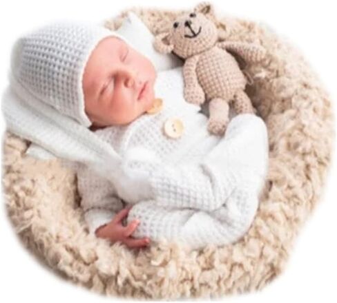 Newborn Photoshoot Outfits Props - 2 Pack Baby Boy Girl Photo Props in Kuwait