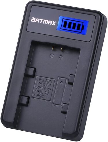 Batmax 2Packs NP-FH50 Battery + LCD USB Charger for Sony NP-FH30,NP-FH40,NP-FH50 H Series Batteries;Sony Alpha DSLR A230, DSLR A290, DSLR A330, DSLR A380, DSLR A390, Cyber-Shot DSC-HX1 Handycams in Kuwait