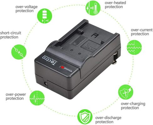 Tectra 2Pcs NP-FP50 NP FP50 Battery + Wall Charger for Sony NP-FP30,NP-FP50,NP-FP60,NP-FP70,NP-FP90,NP-FP51,NP-FP71,NP-FP91 Series Ony DCR-HC30 40 43E 65 85 94E 96 Handycam Camcorders in Saudi Arabia