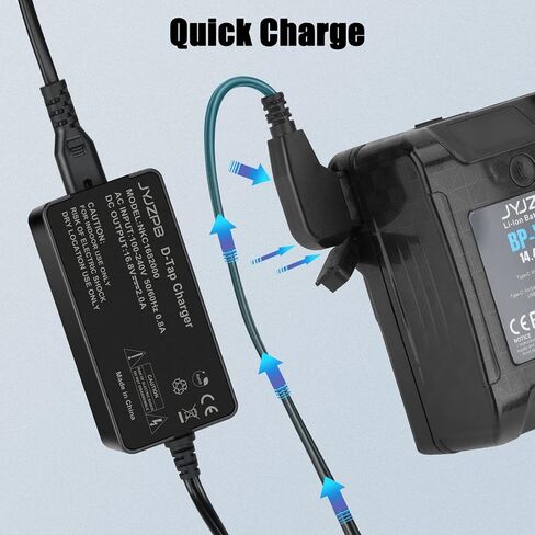 JYJZPB D-Tap Quick Charger for V-Mount/V Lock/Gold Mount Battery Charger, Compatible for Sony BP-U65 BP-U68 HDW-800P HDW-F900R PDW-680 PDW-850 DSR-650PProfessional Video Camcorder [Output: 16.8V 2A] in Saudi Arabia