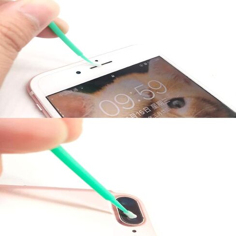 100 Pack Phone Charge Port Cleaning Tool kit,Bendable Mini Soft Round Brushes Cleaner Compatible with iPhone 11 Pro Speaker Tablet Camera Laptop Computer Smartphone, Pink in Saudi Arabia