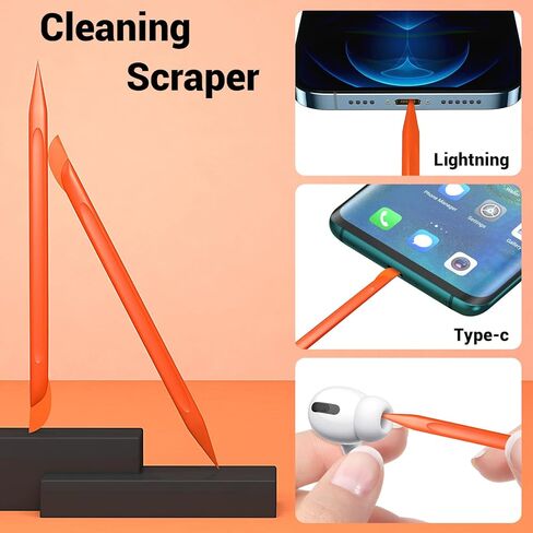 Cleaning Kit for iPhone Cell Phone Airpod, Charging Port Cleaning Tool for iPhone, Cleaner Kit for iPhone Screen Earbud Eyeglass Laptop PC, Cleaning Tool for Apple iPhone Charger Lightning Port USB C in Kuwait