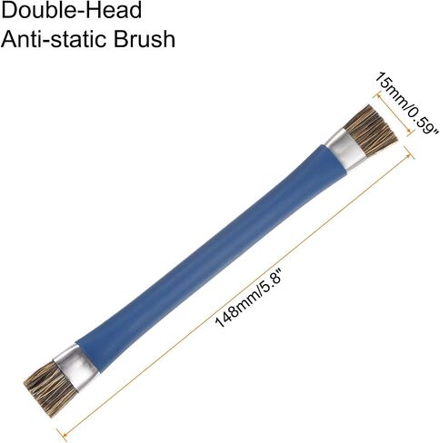 HARFINGTON Double-Head Phone Motherboard IC Cleaning Brush 12x15mm Bristles Hair Anti-Static ESD Brush Cleaner for Computer Phone, 148mm Length, Blue in Saudi Arabia