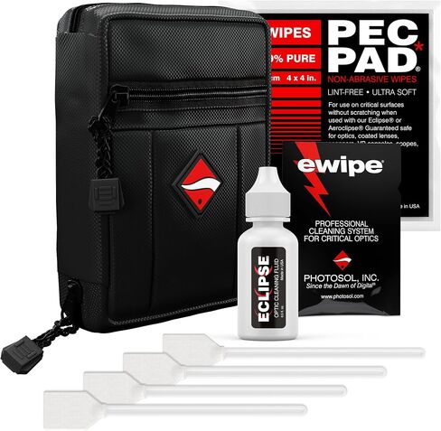 Photographic Solutions Digital Survival Kit - Type-3 (24mm) Sensor Swabs, PEC-PAD Photo Wipes, E-Wipe Packet, Eclipse Optic Cleaning Fluid - Camera Cleaning Kit with Travel Bag in Saudi Arabia