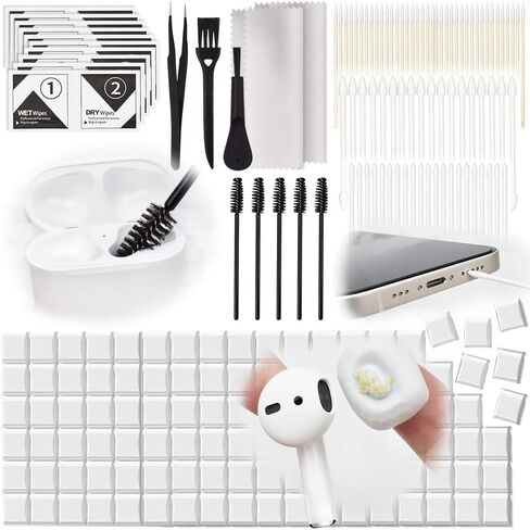 169 قطعة من NAYZWOK لمجموعة أدوات تنظيف Airpod، ومجموعة تنظيف iPhone لمنفذ الشحن، ومجموعة تنظيف سماعات الأذن لأجهزة Airpod Pro، وسماعات الأذن، وGalaxy Buds، ومنظف سماعات iPhone، ومعجون تنظيف سماعات الأذن، وهدايا للنساء in Kuwait