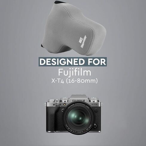 حافظة كاميرا MegaGear MG1916 خفيفة للغاية من النيوبرين متوافقة مع Fujifilm X-T4، X-T5 (Xf16-80MM) - أسود، جلد PU in Kuwait