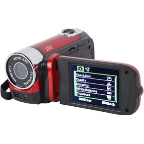 Video Camera Camcorder, 1080P 16MP DV Camera Vlogging Recorder, 2.7in TFT 270 Degree Rotatable 16X Zoom Digital Camera for Teens Students Boys Girls Gift (Red) in Saudi Arabia