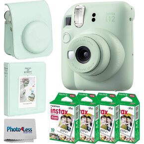 Fujifilm Instax Mini 12 Instant Film Camera (Pastel Blue) + Fuji Instax Mini Instant Film – 40 Sheets + Instant Camera Gift Bundle in Saudi Arabia