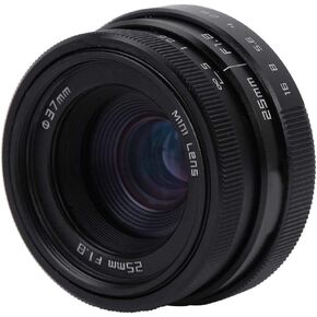 Black Wide Angle Lens,25mm F1.8 Mini CCTV C Mount for Sony for Nikon for Canon DSLR