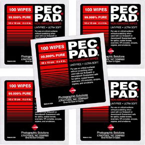 PEC-PAD Lint Free Wipes 4"x4" Non-Abrasive Ultra Soft Cloth for Cleaning Sensitive Surfaces like Camera, Lens, Filters, Film, Scanners, Telescopes, Microscopes, Binoculars. (100 Sheets Per/Pkg) 4-Pack in Saudi Arabia