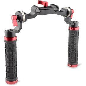 CAMVATE قضيب 15 مم & Soft Rubber Grip Shoulder Mount Rig مع ملحق Rosette القياسي لـ DSLR(أحمر، M6 Thread، 31.8 مم) in Kuwait