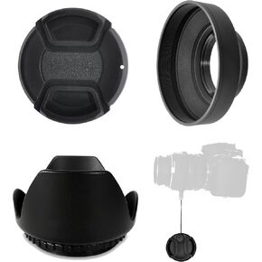 STOP Glare & Flare with the Professional Photo-Enthusiast Hood Set, Includes: 49mm Tulip Hood - Rubber Hood - Lens Cap - Lens Cap Keeper. Be the Pro Photographer and Control Your Camera or Camcorder! in Kuwait