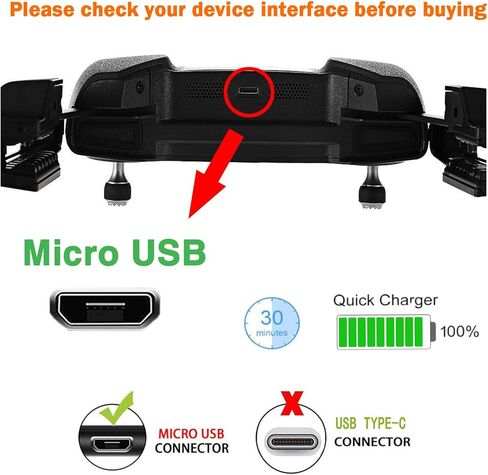 كابل شاحن محول طاقة لجهاز التحكم عن بعد Micro USB بطول 5 أقدام لـ DJI Mavic Mini (الجيل الأول)، DJI Mini SE، DJI Pro، DJI 2 Pro Zoom، DJI Air، DJI Air، كتلة ملحقات سلك شحن وحدة التحكم عن بعد DJI in Kuwait