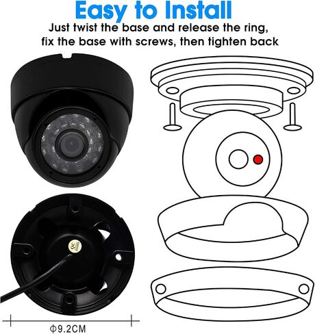 SVPRO Waterproof USB Security Camera with 80ft Infrared Night Vision, HD 720P Outdoor Indoor Day Night Video Camera,CCTV Dome Camera for Home Surveillance System,3.6mm Lens with IR-Cut,Metal Housing in Saudi Arabia