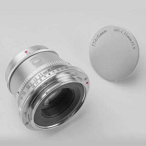 عدسة التركيز اليدوي TTArtisan 35 مم F1. 4 APS-C متوافقة مع L Mount Camera Leica T وTL وTL2 وCL وسيجما FP (فضي) in Kuwait