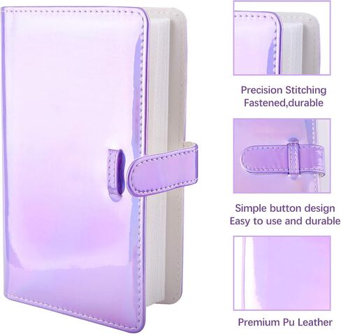 Sunmns Wallet PU Leather Photo Album Compatible with Fujifilm Instax Mini 12 11 9 8 90 26 Instant Camera Film, Polaroid Snap Zip Z2300 PIC-300 Film (Bright Purple) in Saudi Arabia