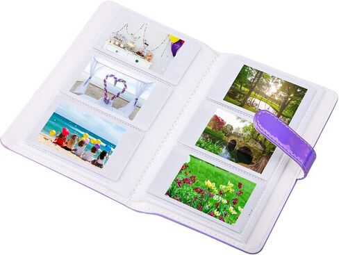 Sunmns Wallet PU Leather Photo Album Compatible with Fujifilm Instax Mini 12 11 9 8 90 26 Instant Camera Film, Polaroid Snap Zip Z2300 PIC-300 Film (Bright Purple) in Saudi Arabia