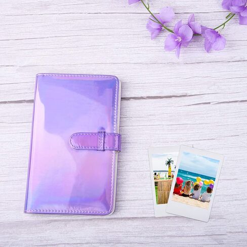 Sunmns Wallet PU Leather Photo Album Compatible with Fujifilm Instax Mini 12 11 9 8 90 26 Instant Camera Film, Polaroid Snap Zip Z2300 PIC-300 Film (Bright Purple) in Saudi Arabia