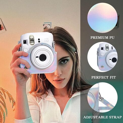 Kit for Fujifilm Instax Mini 12/11 Instant Camera, Shiny Silver | Mini 12 Accessories Incldes Mini 12/11 Case, Color Filters, Photo Album & Frames, Wall Hanging Frame, DIY Sticker, No Camerac in Saudi Arabia