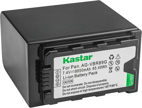 Kastar Camera Battery for Panasonic AG-VBR59 AG-VBR89G AG-VBR118G AG-DVC30 AG-HPX171 AG-HPX255 AG-HVX201 AJ-PCS060 AJ-PX230 AJ-PX270 AJ-PX270PJ AJ-PX298 (PX298MC) AJ-UX180 AJ-UX90 HC-MDH2 NV-MX5000 in Kuwait