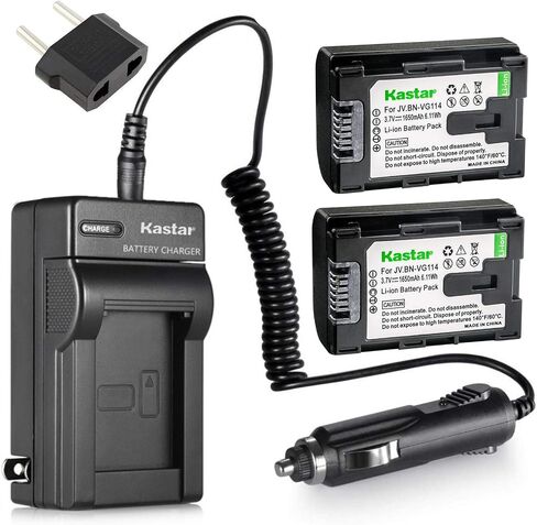 Kastar Battery (2-Pack) and Charger for JVC BN-VG107U, BN-VG108U, BN-VG114U, BN-VG121U, BN-VG138U, BN-VG107US, BN-VG108US, BN-VG114US, BN-VG121US, BN-VG138US Li-ion Rechargeable Battery Pack in Saudi Arabia