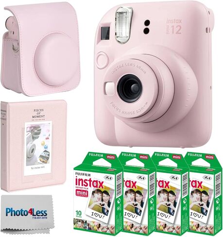 Fujifilm Instax Mini 12 Instant Film Camera (Pastel Blue) + Fuji Instax Mini Instant Film – 40 Sheets + Instant Camera Gift Bundle in Saudi Arabia