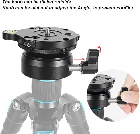 قاعدة تسوية حامل ثلاثي القوائم UPQRSG، لوحة ضبط مستوي من سبائك الألومنيوم مع فتحة لولبية 1/4 بوصة 3/8 بوصة، لوحة ضبط مستوى قاعدة حامل ثلاثي DY‑60N لكاميرا DSLR in Kuwait