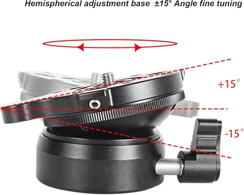 قاعدة تسوية حامل ثلاثي القوائم UPQRSG، لوحة ضبط مستوي من سبائك الألومنيوم مع فتحة لولبية 1/4 بوصة 3/8 بوصة، لوحة ضبط مستوى قاعدة حامل ثلاثي DY‑60N لكاميرا DSLR in Kuwait