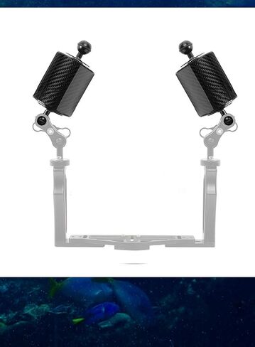 FEICHAO 5/8/10 Inch Carbon Fiber Float Buoyancy Aquatic Arm 1" Dual Ball 80mm Underwater Diving Camera Tray (10 Inch-872g Float) in Saudi Arabia