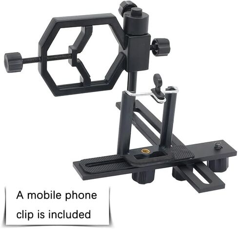 BEEYNG Lab Microscope Accessories Digital Camera Cell Phone Bracket Support Holder Metal Mount Spotting Scopes Telescope Microscope Monocular Adapter in Kuwait