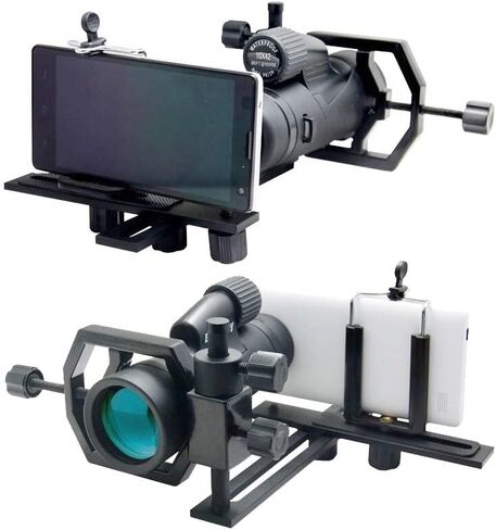 BEEYNG Lab Microscope Accessories Digital Camera Cell Phone Bracket Support Holder Metal Mount Spotting Scopes Telescope Microscope Monocular Adapter in Kuwait