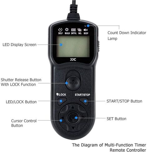 JJC Shutter Release Timer Remote Control for Fujifilm Fuji X-T5 X-T4 XT3 XT2 X-H2 X-T30 II X-T20 X-T10 GFX100S GFX100 GFX50S GFX50R X-Pro3 X-Pro2 X-T100 X-E3 X-E2S X-A10 X100V X100F Replaces RR-100 in Saudi Arabia