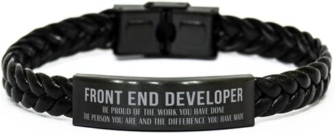 Front End Developer Braided Leather Bracelet Gifts, Front End Developer Appreciation Gifts for Women or Men, Thank you Front End Developer Retirement Appreciation Gifts for Front End Developer Be in Saudi Arabia