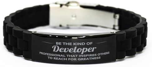 Developer Black Glidelock Clasp Bracelet Birthday Christmas Gifts For Developer, Be the kind of Developer professional that inspires others to reach for greatness Thank you Appropriate Gifts in Saudi Arabia