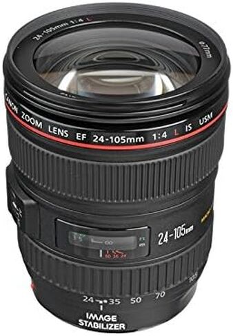 كانون اي اف عدسة 24-105 ملم f/4 L IS USM لكاميرات كانون EOS اس ال ار - علبة بيضاء (تغليف كثيف) in Kuwait