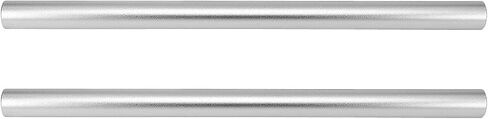 Haoge VA-PR25W 25cm (9.8 Inch) Long Aluminum Alloy Rod 15mm Rods with M12 Thread for Camera Rail Support System Rig Shoulder Pads Monitor Mount Rod Clamp Base Mattebox Follow Focus Silver, Pack of 2 in Saudi Arabia