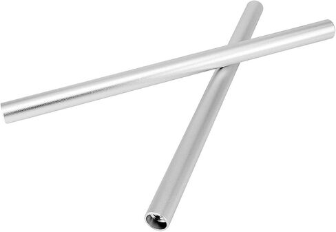 Haoge VA-PR25W 25cm (9.8 Inch) Long Aluminum Alloy Rod 15mm Rods with M12 Thread for Camera Rail Support System Rig Shoulder Pads Monitor Mount Rod Clamp Base Mattebox Follow Focus Silver, Pack of 2 in Saudi Arabia