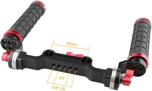 CAMVATE Rubber Handle Grip Shoulder Mount Rig with Rosette Standard Accessory for DSLR(Red,M6 Thread,31.8 mm) - 1472 in Saudi Arabia