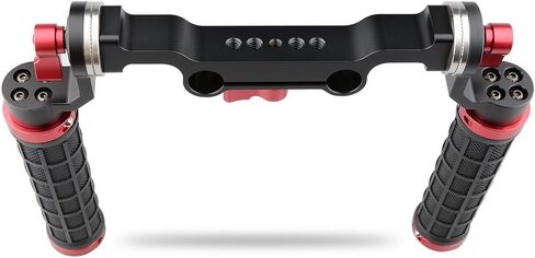 CAMVATE Rubber Handle Grip Shoulder Mount Rig with Rosette Standard Accessory for DSLR(Red,M6 Thread,31.8 mm) - 1472 in Saudi Arabia