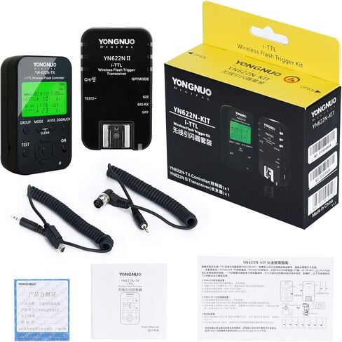 مجموعة جهاز ارسال واستقبال يونغنو YN622 N Kit TX من بيوي فوتو يونغنو YN-622 وجهاز ارسال TX yn-622tx لنيكون (LCD، 100 متر، اسود in Saudi Arabia