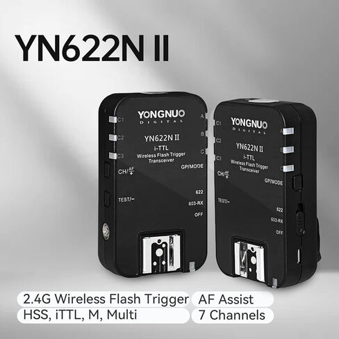 YONGNUO YN622N II Wireless TTL Flash Trigger, with High-Speed Sync HSS 1/8000s for Nikon Camera in Saudi Arabia